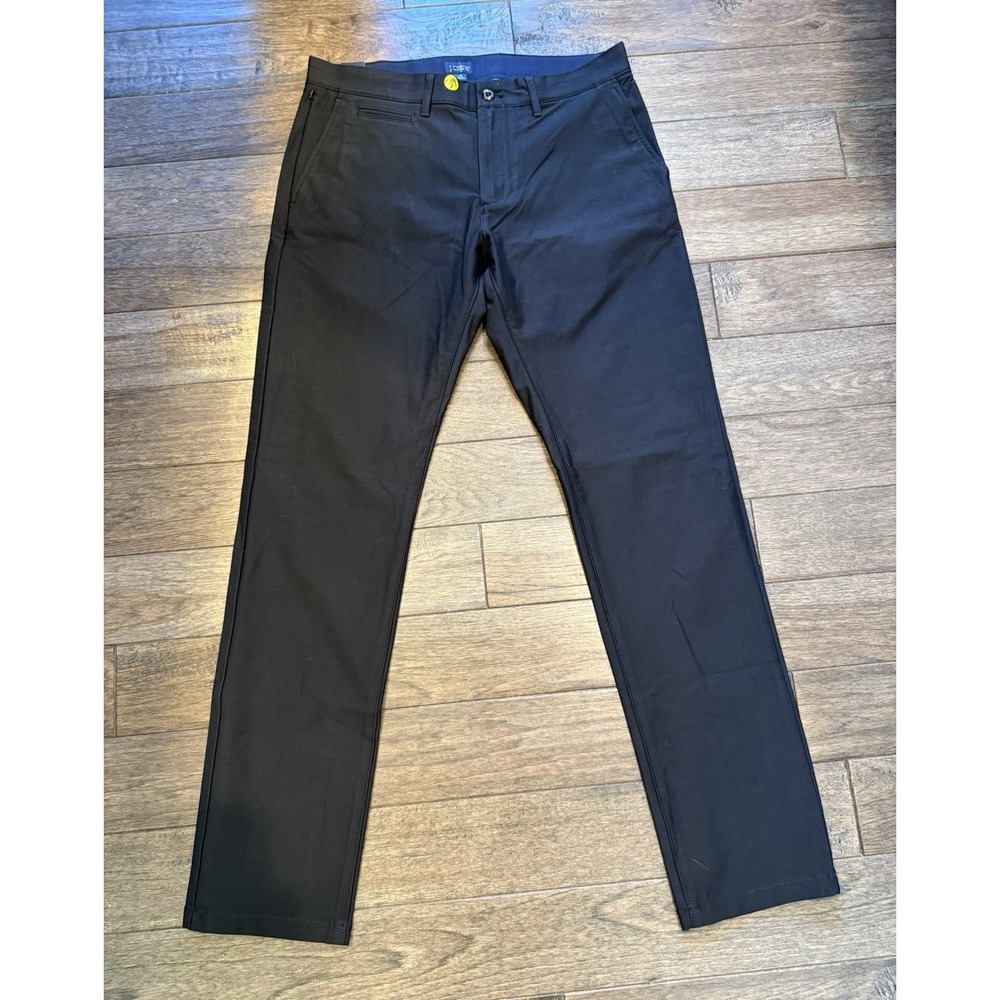 J.Crew Performance Pant Mens 32x32 Black 484 Slim Fit 4-Way Stretch Chinos